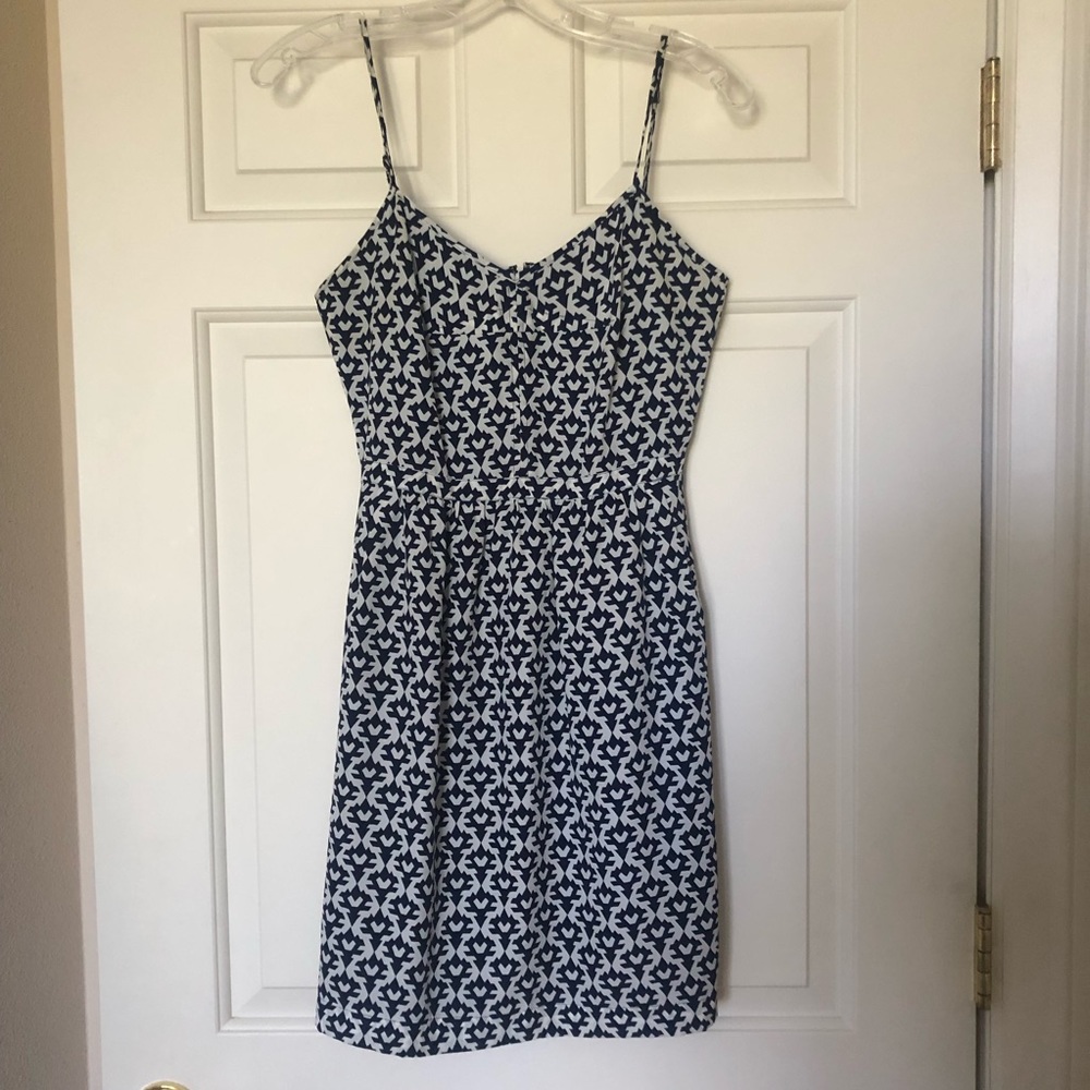 J. Crew blue patterned baby doll dress size 2